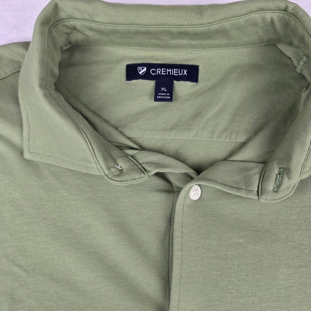Cremieux XL Mens Shirt Button Down Casual Green Cotton‎ Blend Short Sleeve - Picture 3 of 8